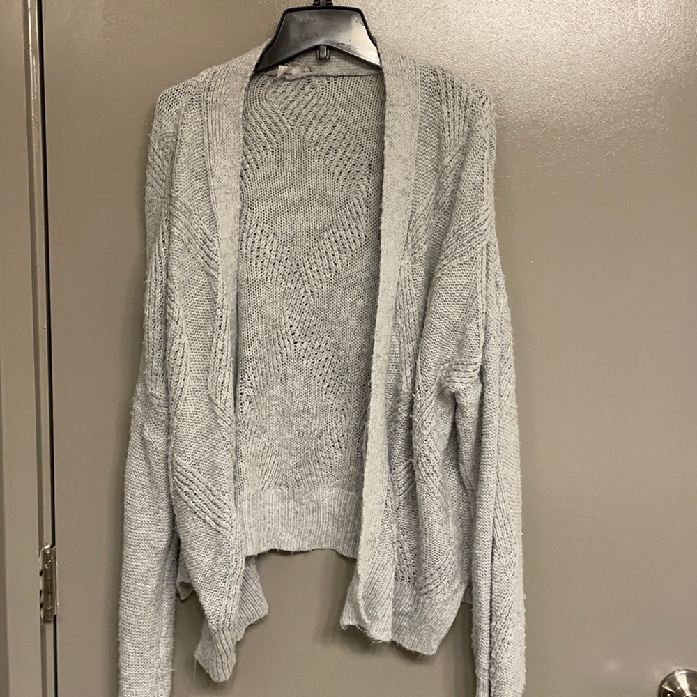 ASOS Tall Gray Cable Cardigan Size 8